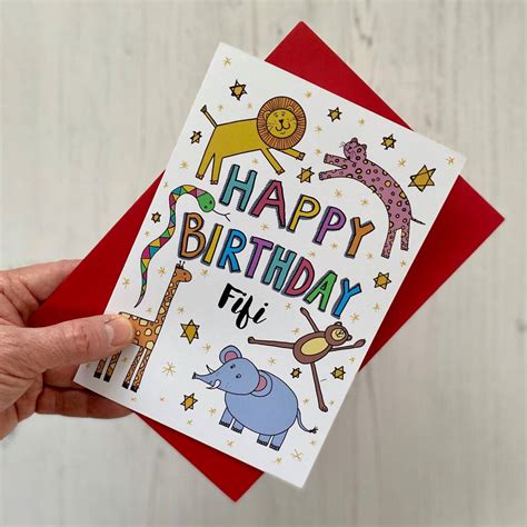 Personalised Children's Jungle Animal Birthday Card By Adam Regester Design