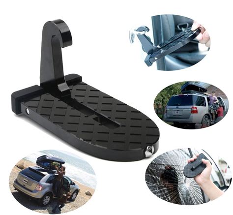 Car Doorstep Easy Access To Car Rooftop Roof-rack Folding Ladder Hooked Foot On Pegs Stand Door ...