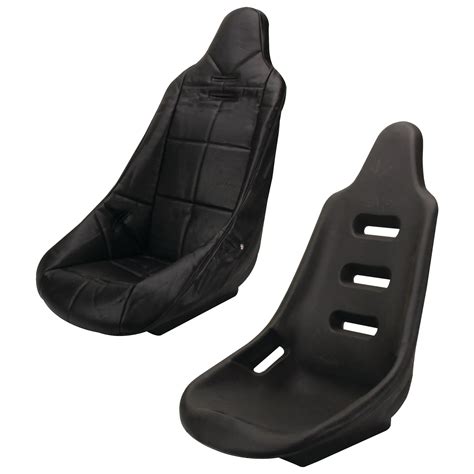 EMPI Poly High Back Comfort Bucket Seats with Covers, Pair, Black