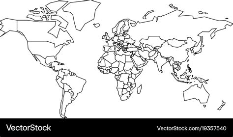 Political map of world blank map for school quiz Vector Image
