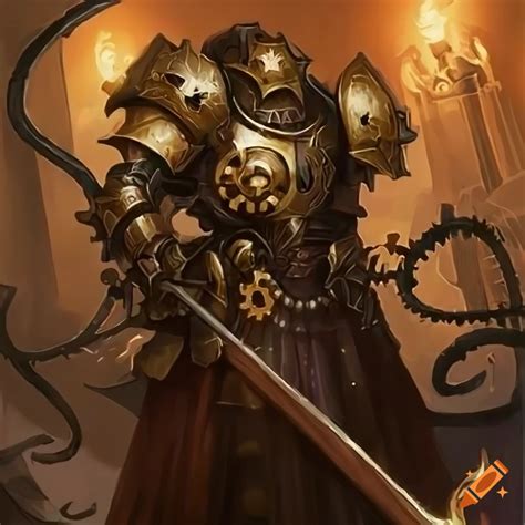 Fantasy art of a clockwork automaton warrior on Craiyon