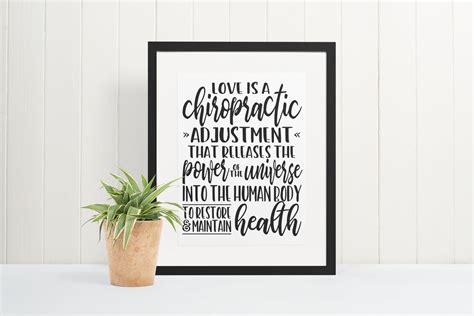 Love is a Chiropractic Adjustment Poster Chiropractic Quote | Etsy