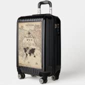 Personalized Vintage World Map Luggage | Zazzle
