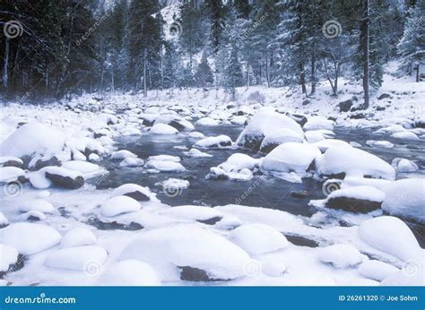 Merced River in Winter stock photo. Image of park, nature - 26261320