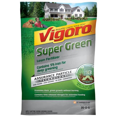 Vigoro Super Green 16 lbs. 6,220 sq. ft. Lawn Fertilizer with 5% Iron ...