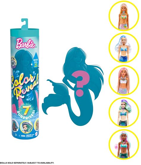 Barbie Color Reveal Mermaid Doll with 7 Surprises (Styles May Vary) - Walmart.com - Walmart.com