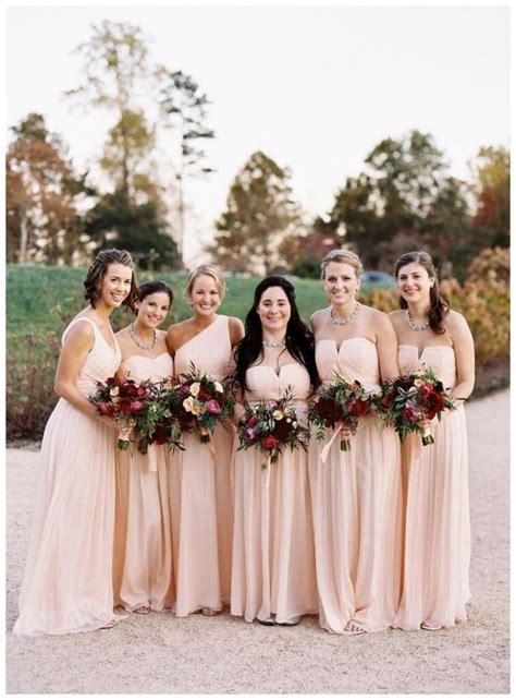 17 Enchanted Rustic Wedding Hairstyles | Peach bridesmaid dresses, Peach wedding colors, Peach ...