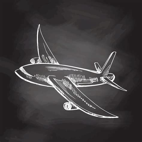 Premium Vector | Hand drawn sketch of flying plane isolated on ...