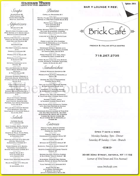 Brick Cafe Restaurant in Queens / Menus & Photos