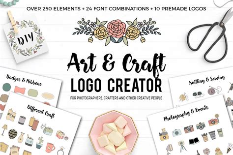 Art and Craft Logo Creator | Branding & Logo Templates ~ Creative Market