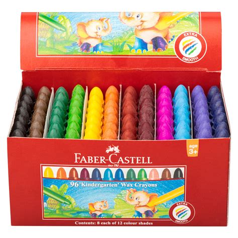 FABER-CASTELL CHUBLETS WAX CRAYON ASSORTED BOX 96 | Office National Hobart