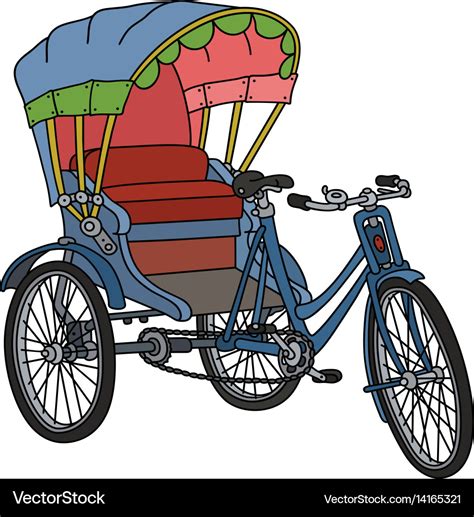 Classic cycle rickshaw Royalty Free Vector Image