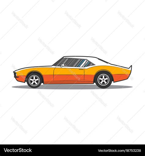 American muscle car side view Royalty Free Vector Image