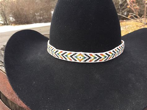 Beaded Cowboy Hat band – Sweetgrasscrafts | Cowboy hat band, Beaded cowboy hat bands, Hat band