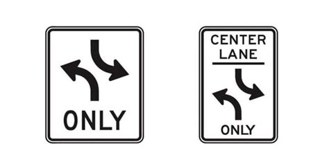 Two-Way Left Turn Only Signs - Driversprep.com