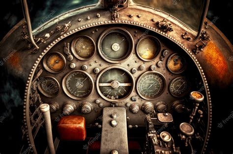 Premium Photo | Old aircraft cockpit of an antique airplane