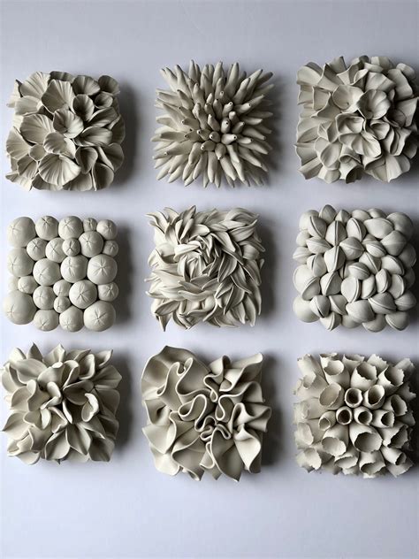 Set of 9 Miniature Clay Wall Tile Sculptures of your choice | Sculpture clay, Clay wall art ...