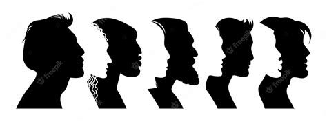 Premium Vector | Man face silhouette female and male portraits young boy and girl bodies side ...