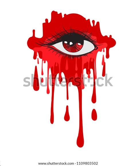 Vector Beautiful Illustration Blood Crying Eye Stock Vector (Royalty Free) 1109803502 | Shutterstock