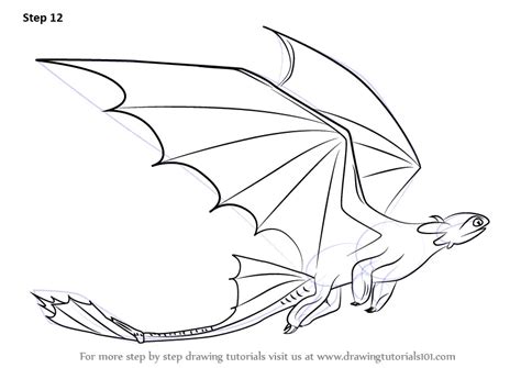 How to Draw Toothless Flying from How to Train Your Dragon (How to Train Your Dragon) Step by ...