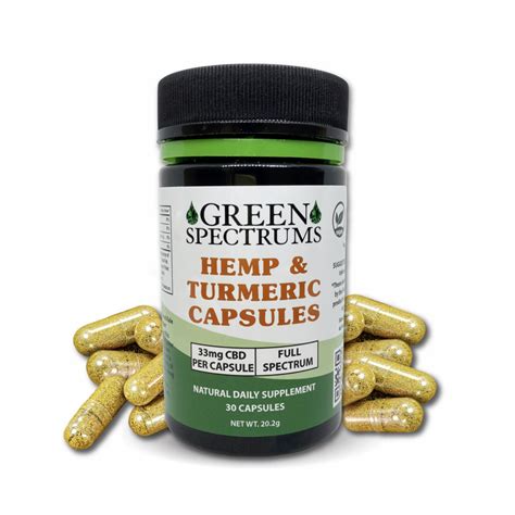 Hemp & Turmeric Capsules | Green Spectrums | EdiblesGreen Spectrums