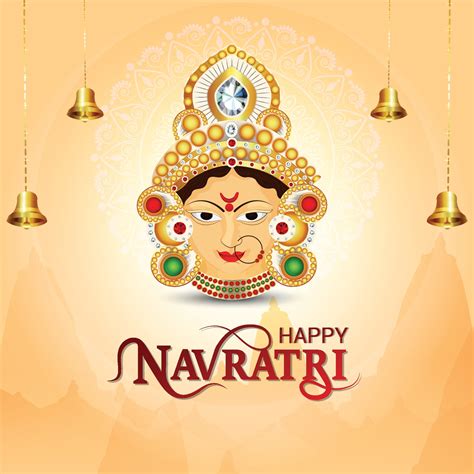 Happy navratri celebration greeting card with creative illustration of goddess durga 2236556 ...