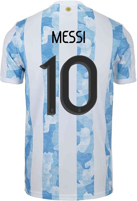 Amazon.com: Messi #10 Argentina Home Men's Soccer Jersey- 2021/22 (Medium) White/Blue : Clothing ...