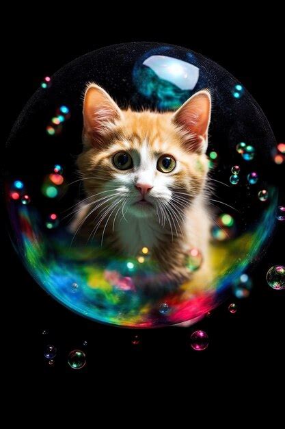 Premium AI Image | cat bubble colorful