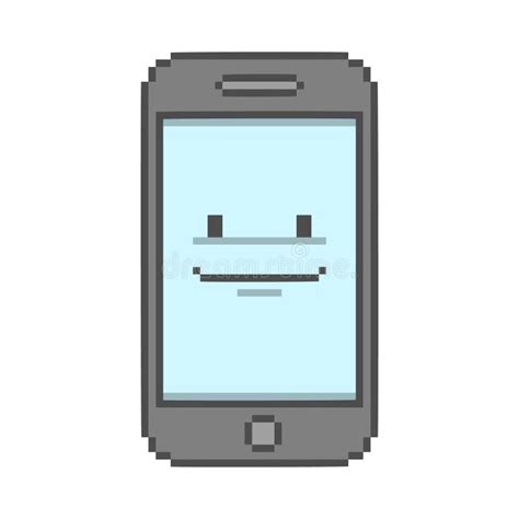 Pixel Art Smartphone on White Background Stock Illustration - Illustration of technology ...