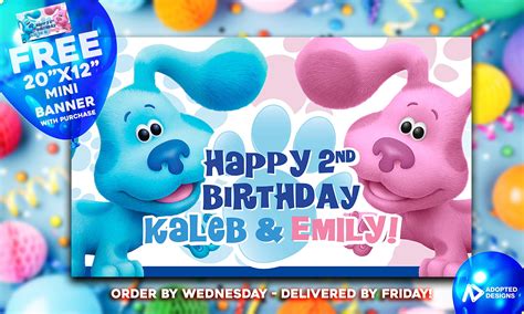 Blue's Clues Birthday Banner Blue's Clues TV Show Blue and Magenta 5 'x ...