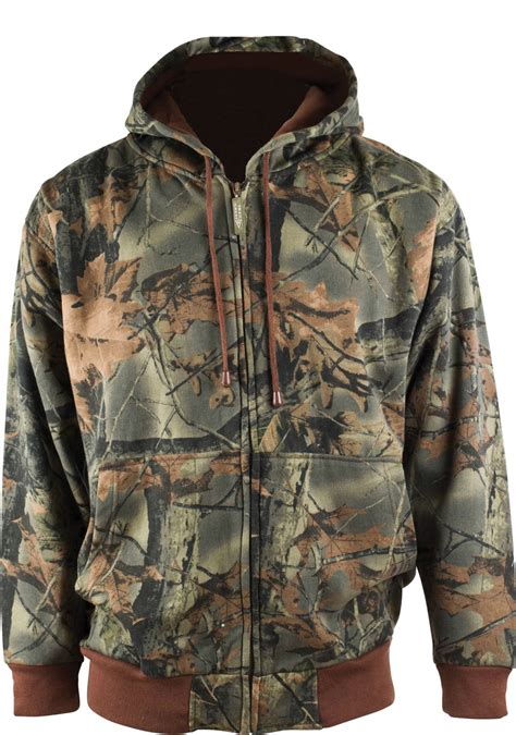 TrailCrest - Mens Full Zip CAMO Hoodie SWEATSHIRT JACKET Hunting Camping Sports (5X, Camo ...