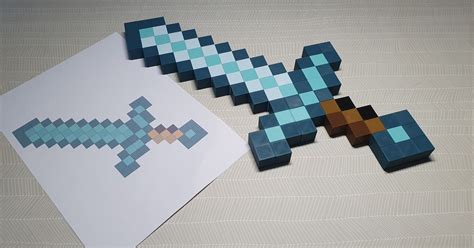 Minecraft Diamond Sword by WF3D | Download free STL model | Printables.com