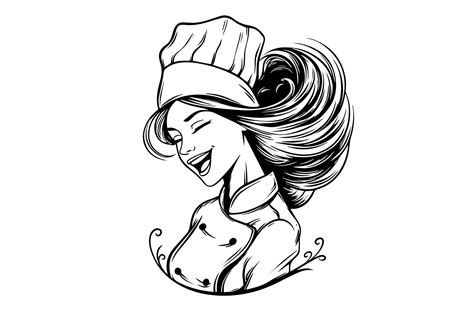 Female Chef Drawing