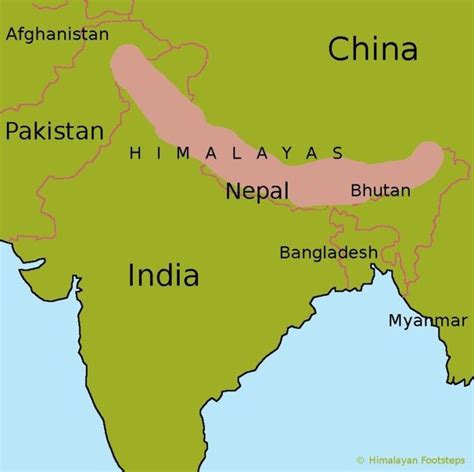 Himalayan Map Himalaya Mountains Himalayas On World Inspiring And At X ...