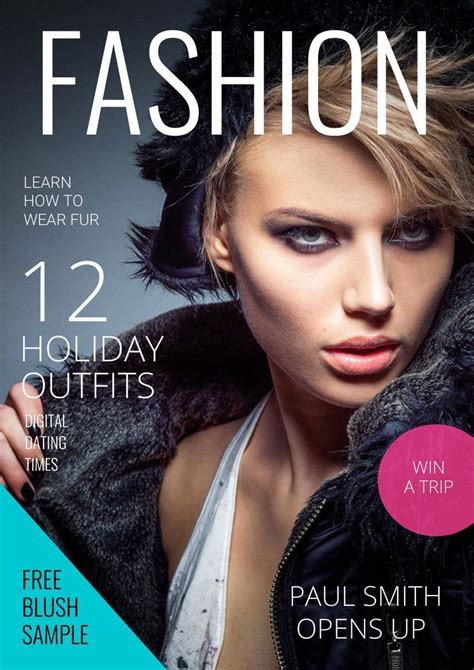 Fashion Magazine Cover Template | Portada de revista, Plantilla de ...