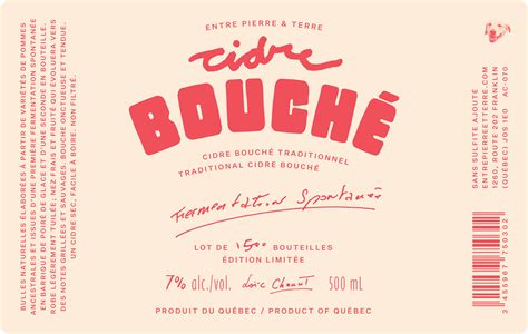 “Entre Pierre & Terre” orchard ciders - Fonts In Use Graphic Design ...