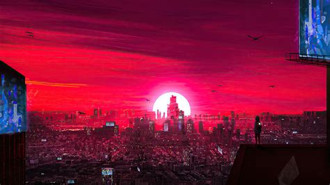 Free download Red City Sunset Scenery 4K Wallpaper 62188 [3840x2160] for your Desktop, Mobile ...