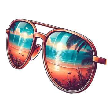 Sun Glasses Tropical Beach Reflection Vector Art Pic, Tropical Beach, Sun Glass Art, T Shirt ...