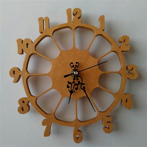 Laser Cut Wall Clock CNC Template DXF File Free Download - 3axis.co