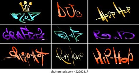 Hip Hop Graffiti Vector Tags Stock Vector (Royalty Free) 22262617 ...