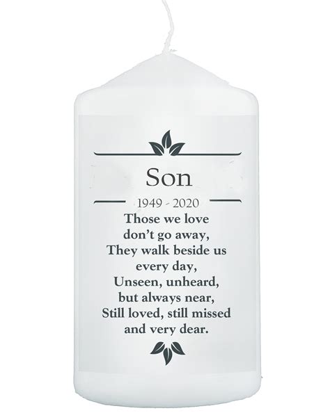 Son Personalised Memorial Candle Funeral Poem Verse Remembrance Keepsake - Etsy