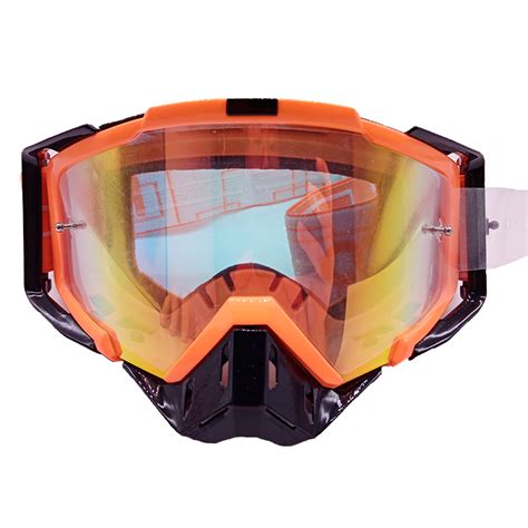 Custom anti scratch tear off dirt bike goggles with nose guard