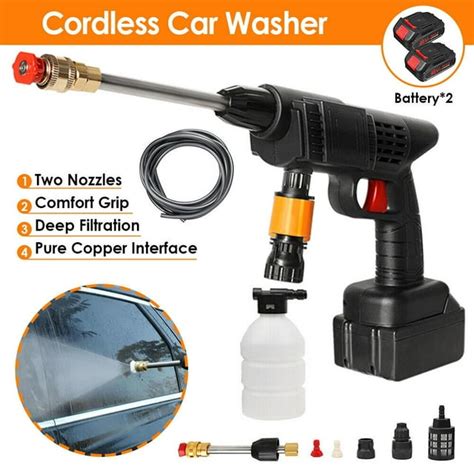 Cordless Pressure Washer, Portable Pressure Washer with 2 Battery ...