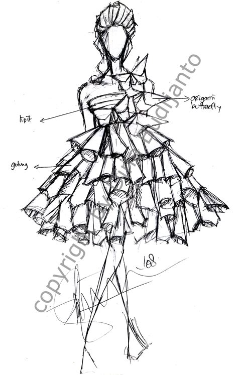 Paper Dress Design Sketches by Dina Budijanto at Coroflot.com