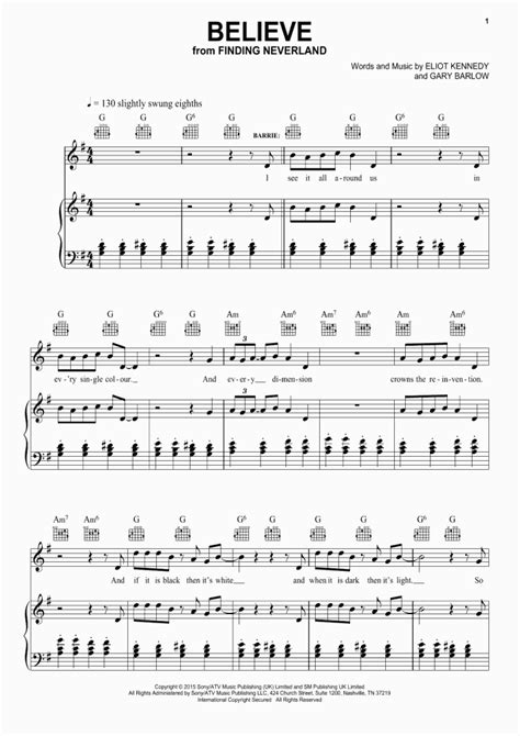 Believe Piano Sheet Music | OnlinePianist