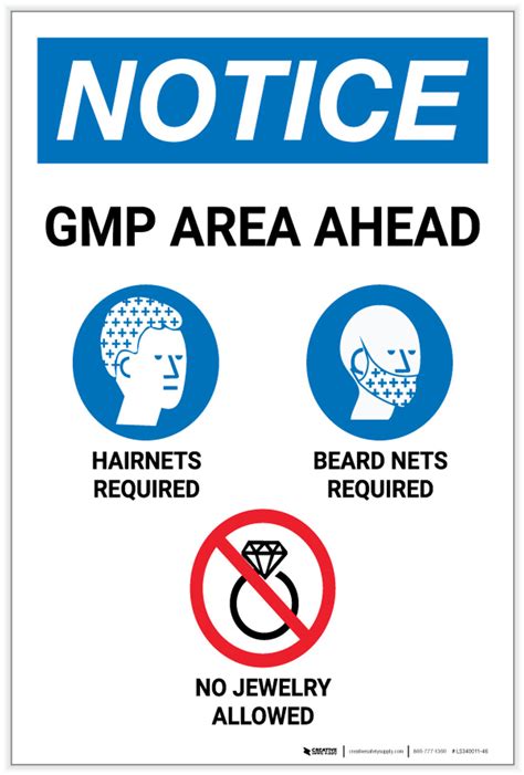 Notice: GMP Area Ahead Portrait - Label