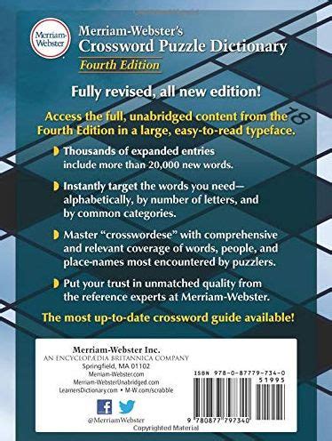 Merriam-Webster's Crossword Puzzle Dictionary: Fourth Edition, Enlarged ...