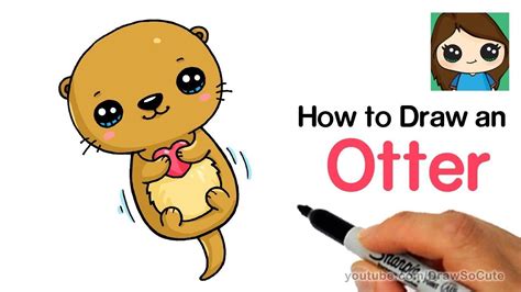 How to Draw an Otter Easy and Cute | Cute drawings, Otters, Kawaii drawings