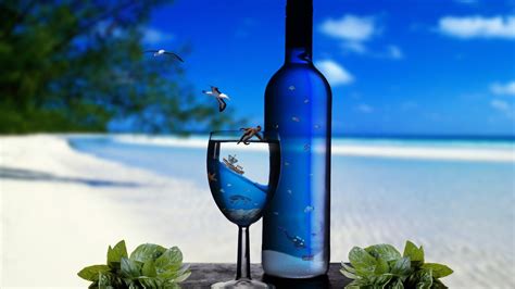 1920x1080 Tropical Dream desktop PC and Mac wallpaper | Blue wine bottles, Blue bottle, Abstract ...