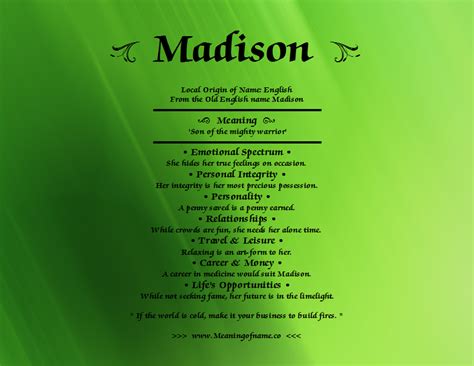 Madison - Meaning of Name